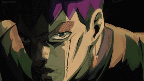 A GIF of a character from the anime series JoJo's Bizarre Adventure exclaiming 'I refuse'.